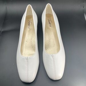 Trotters Doris T3235-400 Heel Women's US 10N White Leather Slip On Pump ZOGG20